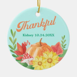 Thankful Retro Vibes Transplant Custom Ceramic Ornament