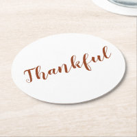 Thankful rust cinnamon white script thanksgiving
