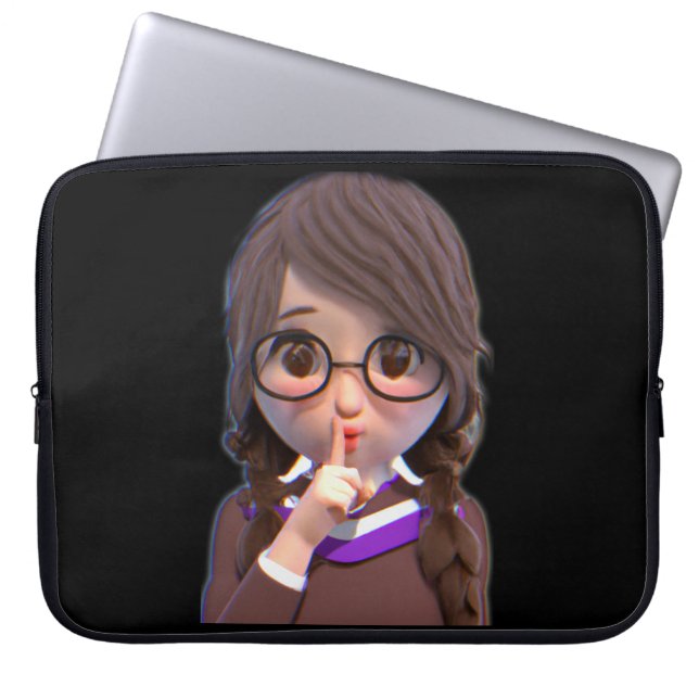 Thankful Shush Cute Librarian  Laptop Sleeve (Front)