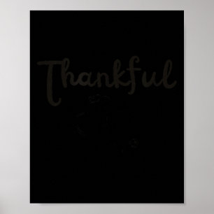 Thankful Soccer Player Girl Thanksgiving Footballe Poster