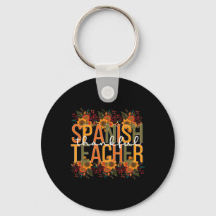 Thankful Spanish Teacher Thanksgiving Spanish Teac Keychain