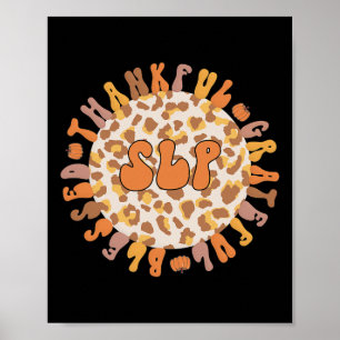 Thankful Speech Language Pathologist Thanksgiving  Poster