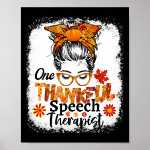 Thankful speech therapist fall thanksgiving messy  poster