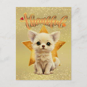 Thankful Starry-Eyed Puppy Postcard