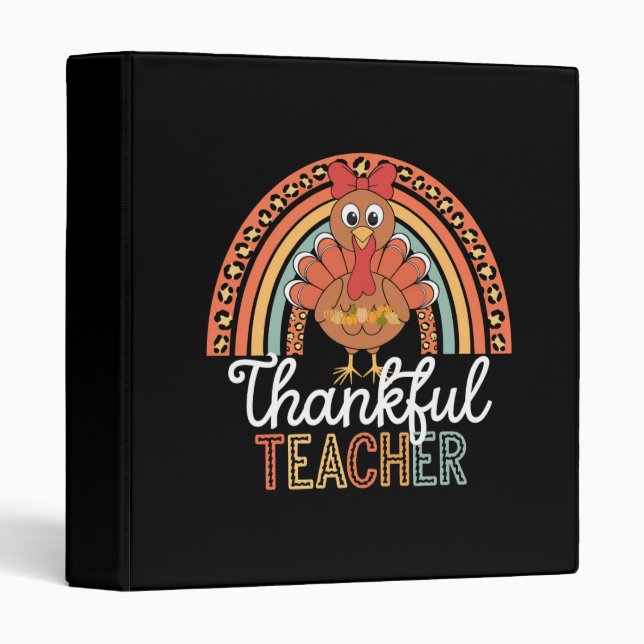 Thankful Teacher Blessed Thanksgiving School Binder (Front/Spine)