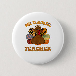 thankful teacher for women fall teacher thanksgivi 2 inch round button