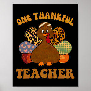 thankful teacher for women fall teacher thanksgivi poster