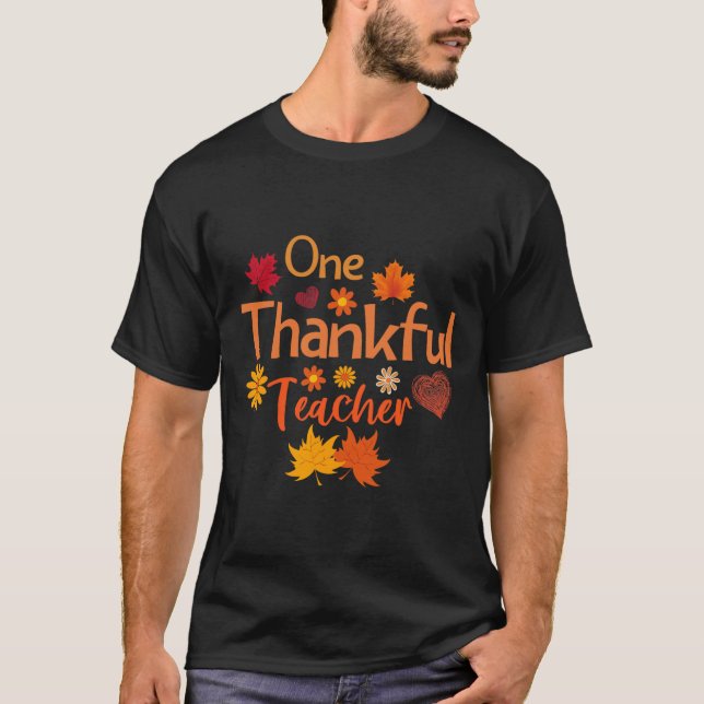 Thankful Teacher For Women Fall Teacher Thanksgivi T-Shirt (Front)