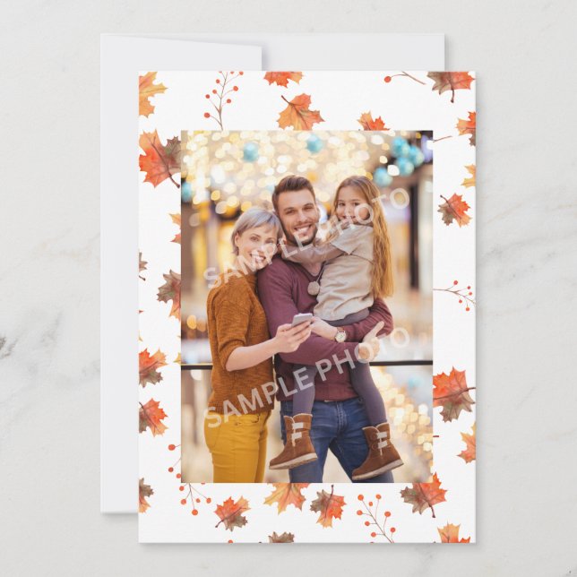 Thankful THANKSGIVING Customizable Photo Holiday Card (Front)