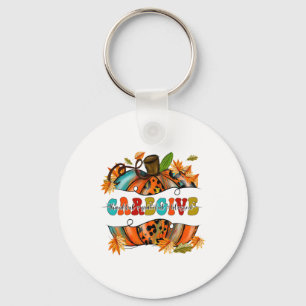 Thankful Thanksgiving Fall Autumn Keychain
