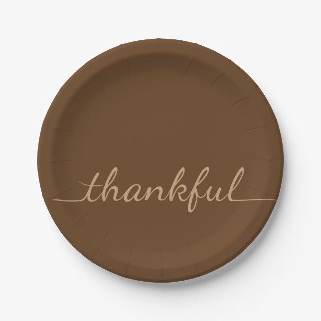 Thankful Thanksgiving paper plate (Front)