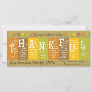 THANKFUL Thanksgiving Scripture Card-Customize It! Holiday Card
