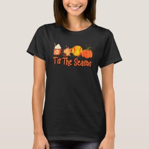 Thankful Tis The Season Softball Pumpkin Latte Cof T-Shirt