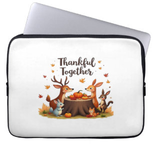 Thankful Together – Cute Woodland Animals Thanksgi Laptop Sleeve