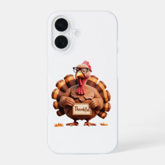 Thankful Turkey Design – Funny Holiday Art iPhone 16 Case