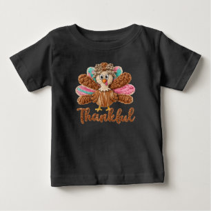 Thankful Turkey Design – Latch Hook Yarn Crochet S Baby T-Shirt
