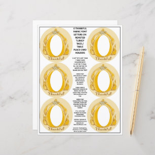 Thankful Turkey Thanksgiving Name Table Card Tags