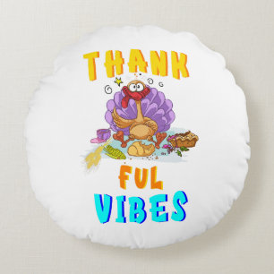 Thankful Vibes Round Pillow