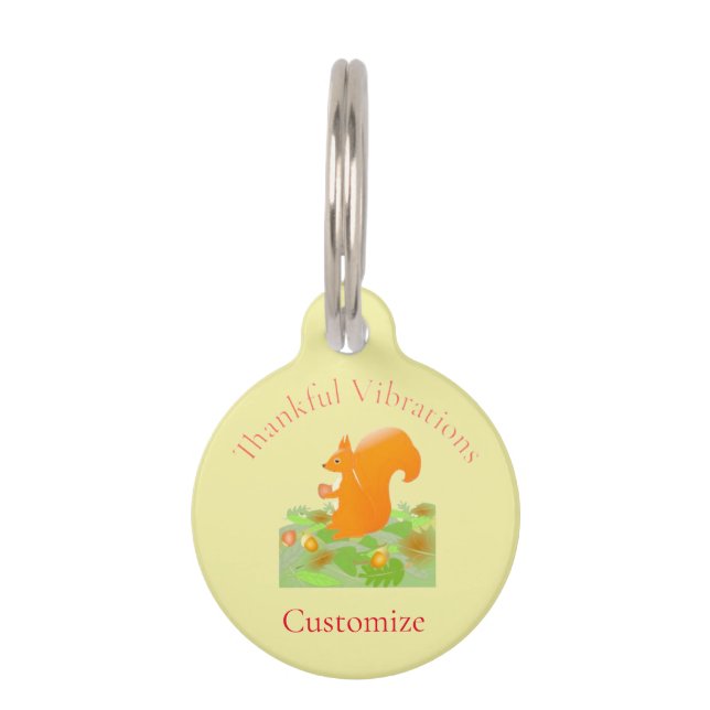 Thankful Vibes Squirrel Thunder_Cove Pet Tag (Front)
