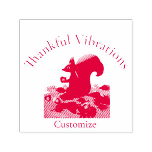 Thankful Vibes Squirrel Thunder_Cove  Self-inking Stamp