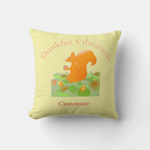 Thankful Vibes Squirrel Thunder_Cove Throw Pillow