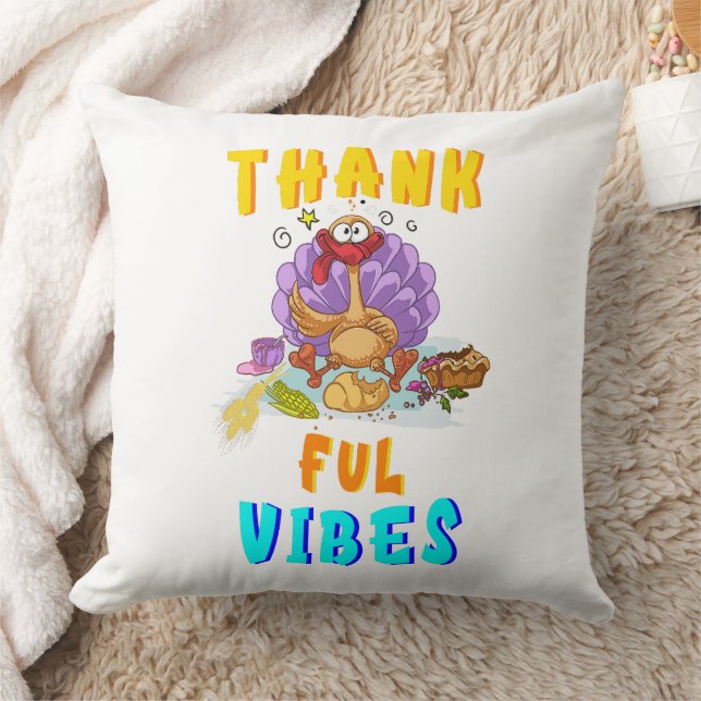 Thankful Vibes Throw Pillow (Blanket)