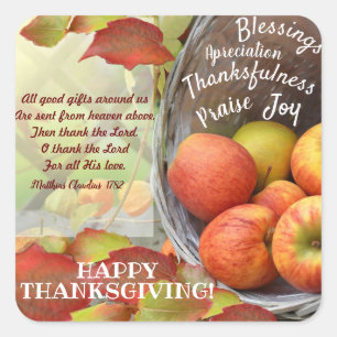 Thankfulness for God's gifts Square Sticker