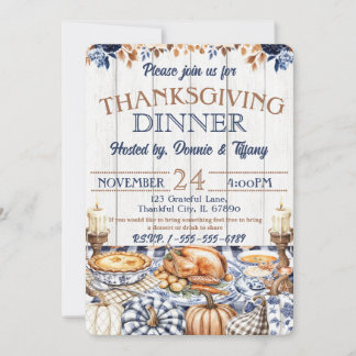 Thankgiving Dinner Family Friends Invitation