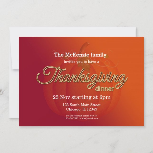 Thankgiving dinner invitation (Front)