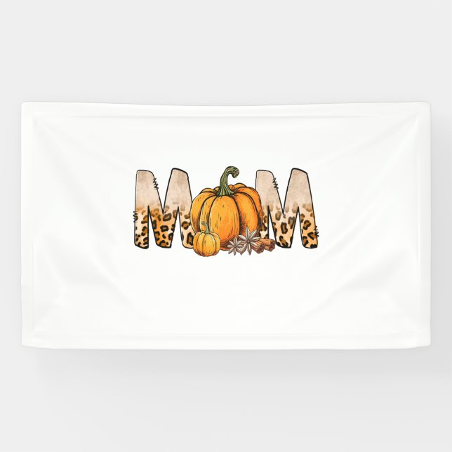 Thankgiving Mom Pumpkin Leopart Banner (Horizontal)
