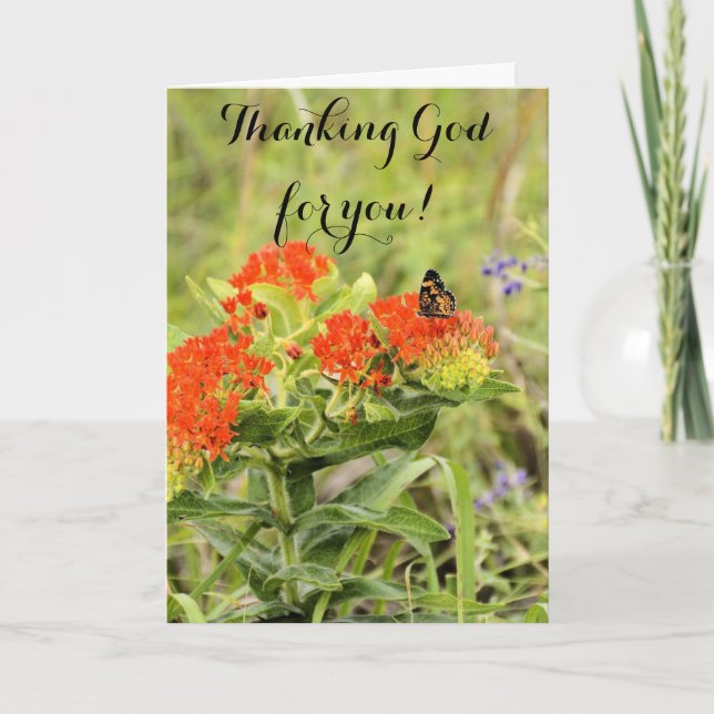 Thanking God for You Folded Thank You Card (Front)
