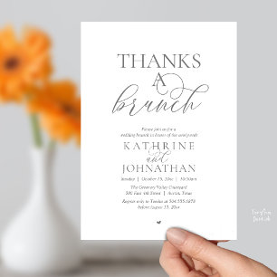 Thanks A Brunch, Modern Classy Wedding Invitation