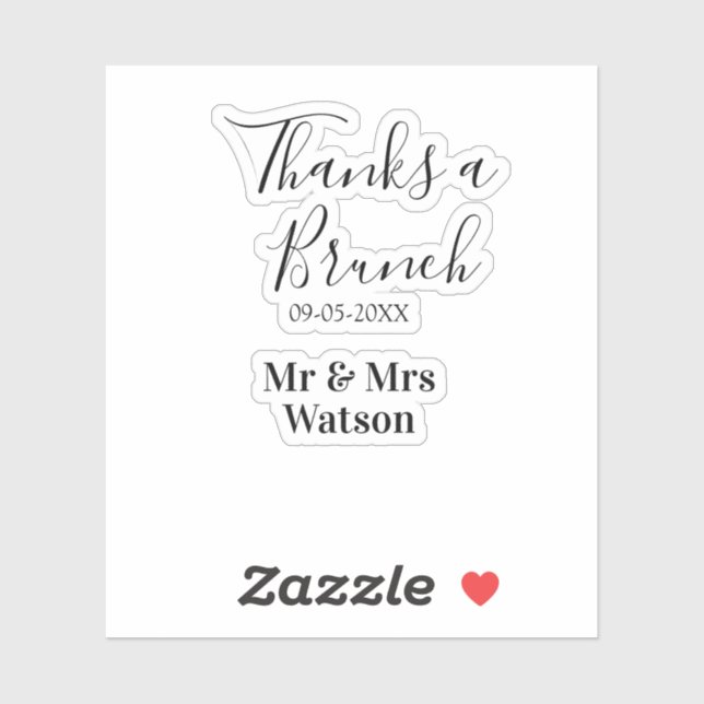 Thanks a brunch post wedding name date simple  (Sheet)