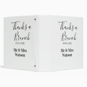 Thanks a brunch post wedding name date simple  binder