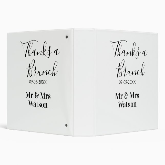 Thanks a brunch post wedding name date simple  binder (Background)