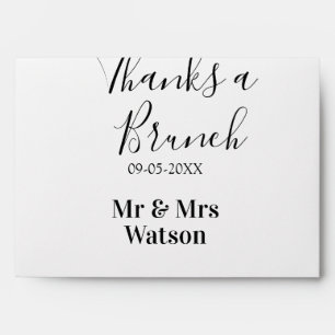 Thanks a brunch post wedding name date simple  envelope