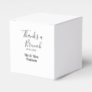 Thanks a brunch post wedding name date simple  favor box