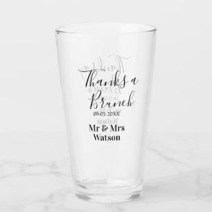 Thanks a brunch post wedding name date simple  glass
