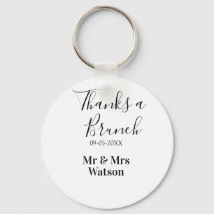 Thanks a brunch post wedding name date simple  keychain