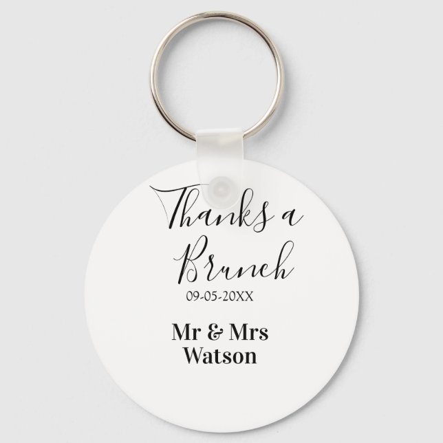 Thanks a brunch post wedding name date simple  keychain (Front)