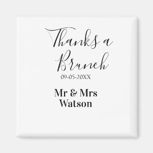 Thanks a brunch post wedding name date simple  magnet