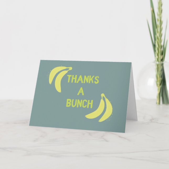 Thanks a Bunch Bananas Thank You Card (Front)