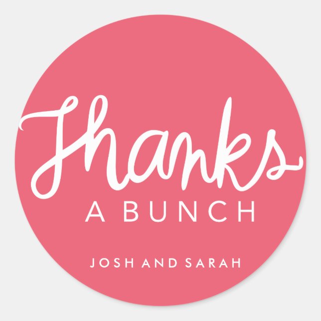 Thanks a bunch favour sticker (Front)