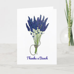 Thanks a Bunch Lavender Flower Bouquet Thank You Holiday Card