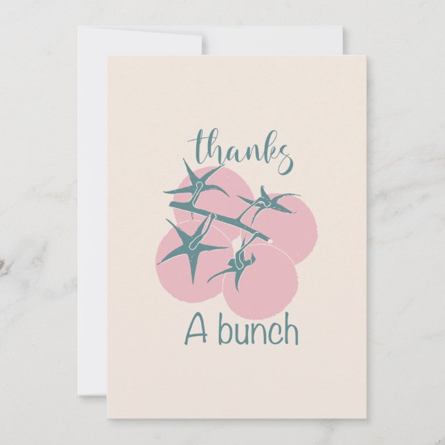 "Thanks a Bunch" Tomato-Themed Thank You Card (Front)