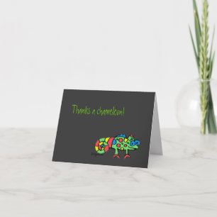 Thanks a Chameleon Black Thank You Notecards