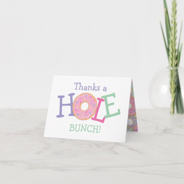 Thanks a Hole Bunch Doughnut Birthday Thank You Ca (Front)