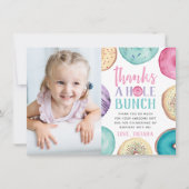 Thanks A Hole Bunch | Personalized Doughnut Photo Thank You Card (Front)