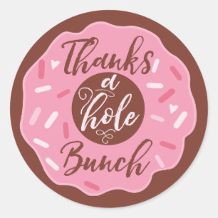 Thanks A Hole Bunch Pink Doughnut Stickers