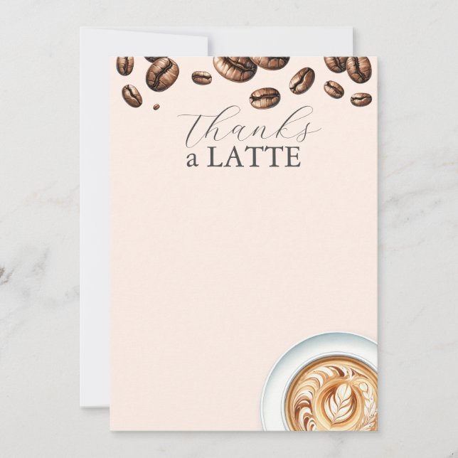 Thanks A Latte Coffee Lover Notecards (Front)